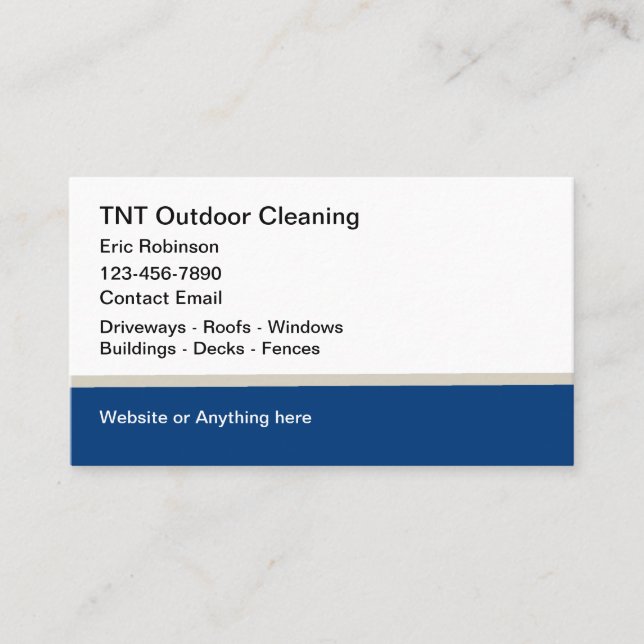 Carte de visite du service de nettoyage extérieur (Devant)