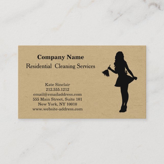Carte de visite du service de nettoyage profession (Devant)
