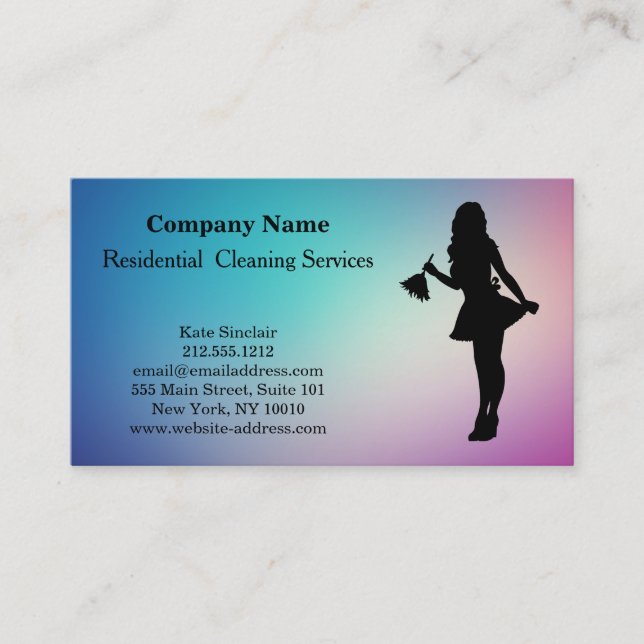 Carte de visite du service de nettoyage profession (Devant)
