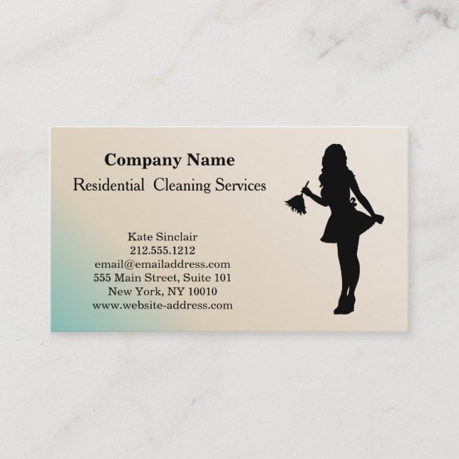 Carte de visite du service de nettoyage profession (Devant)
