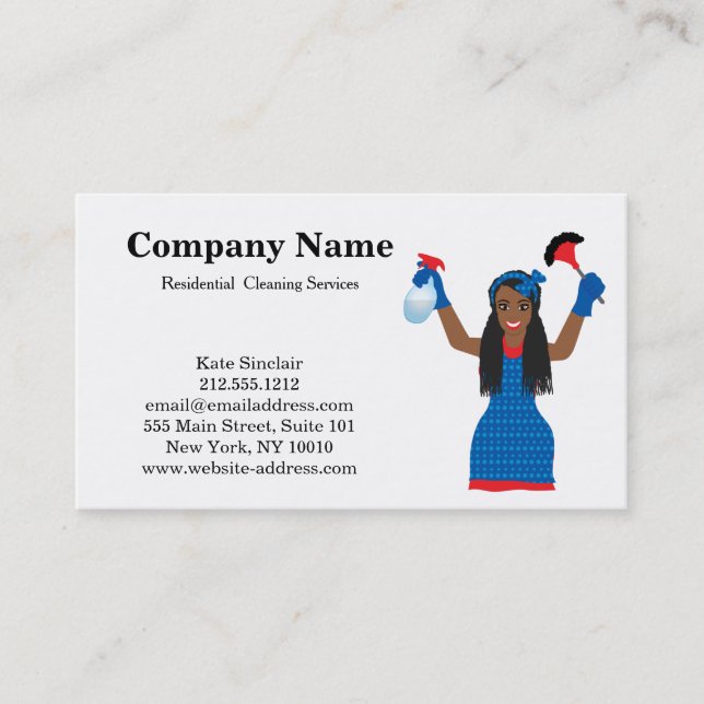 Carte de visite du service de nettoyage profession (Devant)