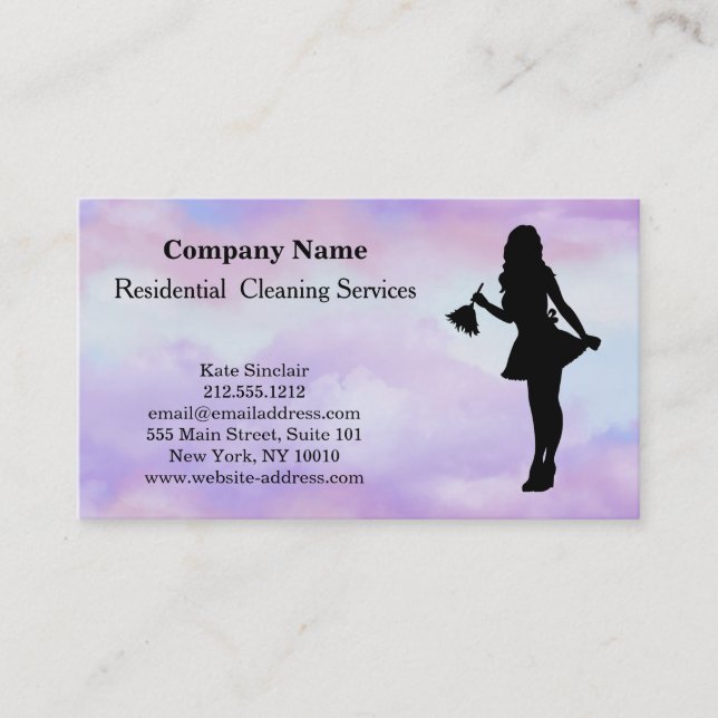 Carte de visite du service de nettoyage profession (Devant)
