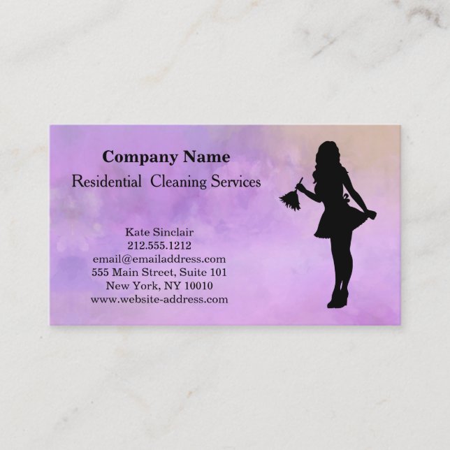 Carte de visite du service de nettoyage profession (Devant)