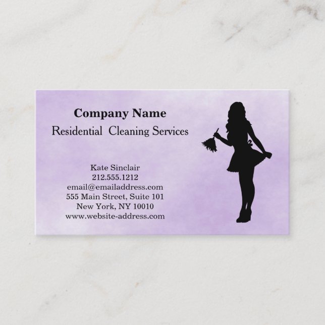 Carte de visite du service de nettoyage profession (Devant)