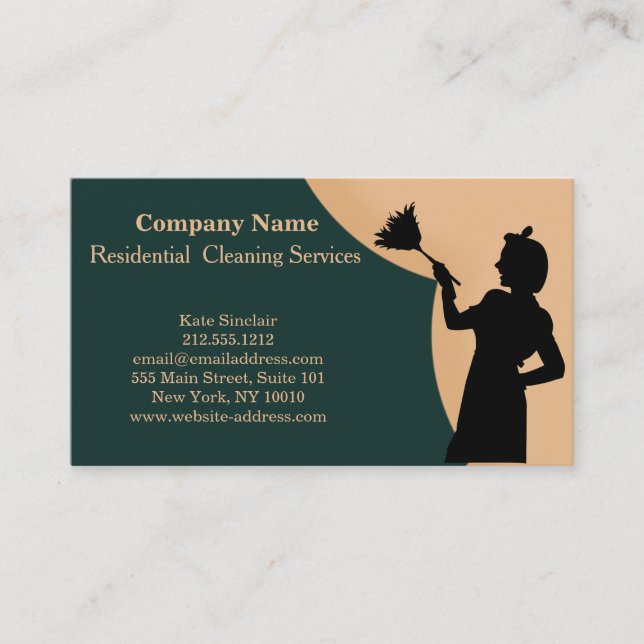 Carte de visite du service de nettoyage profession (Devant)