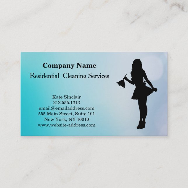 Carte de visite du service de nettoyage profession (Devant)