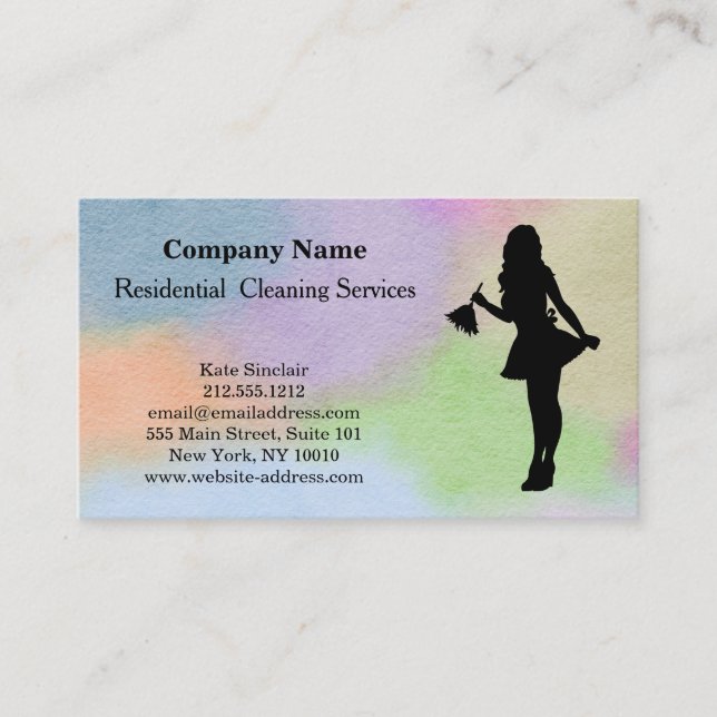 Carte de visite du service de nettoyage profession (Devant)