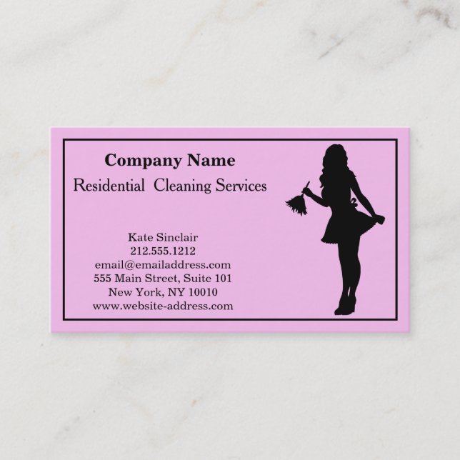 Carte de visite du service de nettoyage profession (Devant)