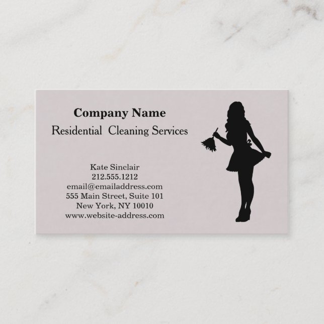 Carte de visite du service de nettoyage profession (Devant)