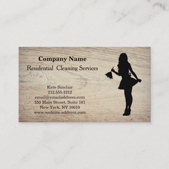 Carte de visite du service de nettoyage profession (Devant)