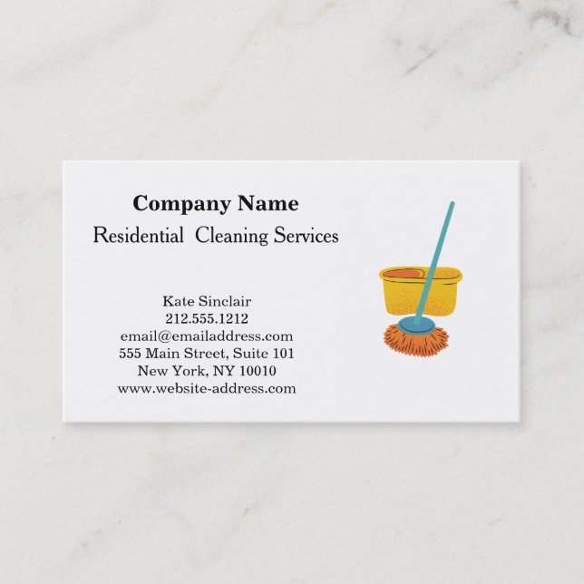 Carte de visite du service de nettoyage profession (Devant)