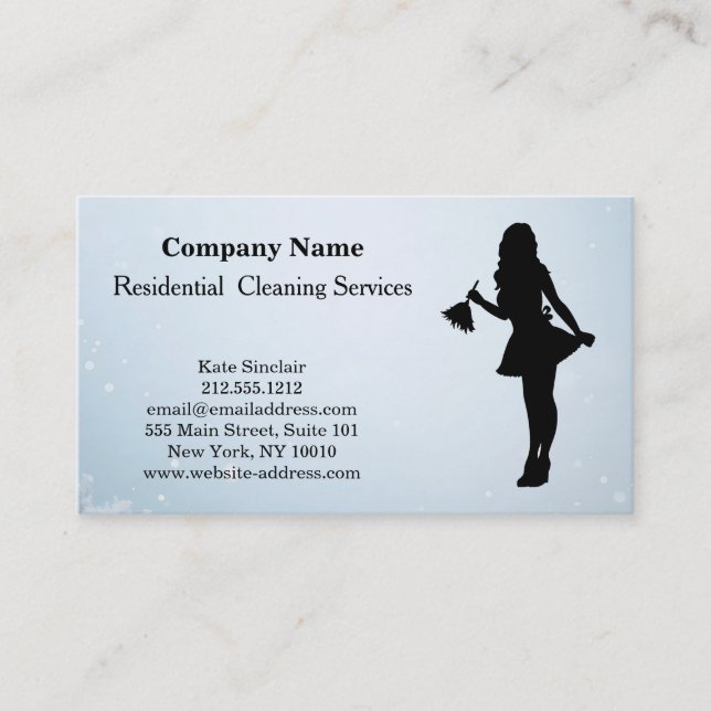 Carte de visite du service de nettoyage profession (Devant)