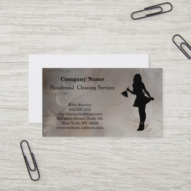 Carte de visite du service de nettoyage profession (Devant/Arrière en situation)
