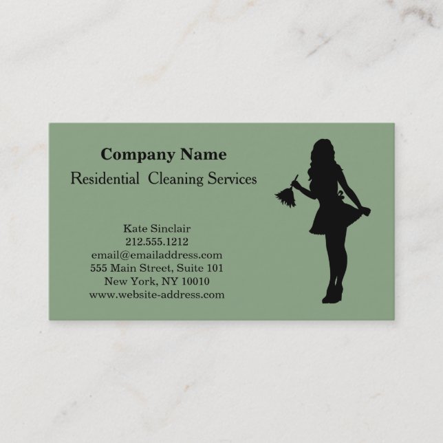 Carte de visite du service de nettoyage profession (Devant)