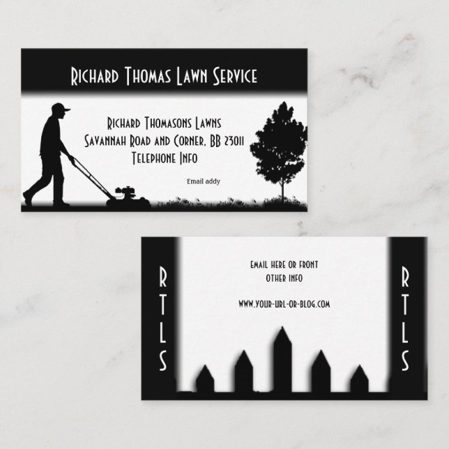 Carte de visite du service de pelouse paysagère (Devant / Derrière)