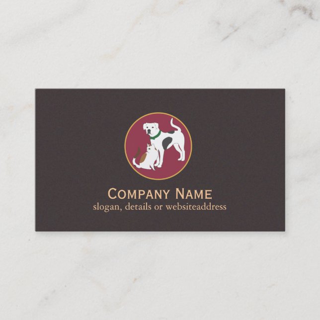 Carte de visite du service de pose pour animaux (Devant)