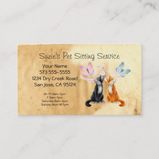 Carte de visite du service de pose pour animaux (Devant)