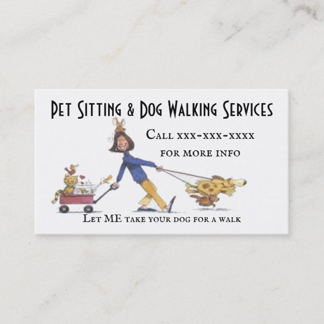 Carte de visite du service de pose pour animaux (Devant)