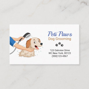 Carte de visite du service de toilettage de chiens