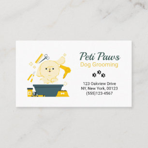 Carte de visite du service de toilettage de chiens