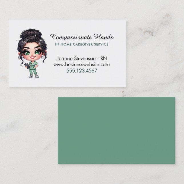 Carte de visite du service des soins infirmiers à  (Devant / Derrière)