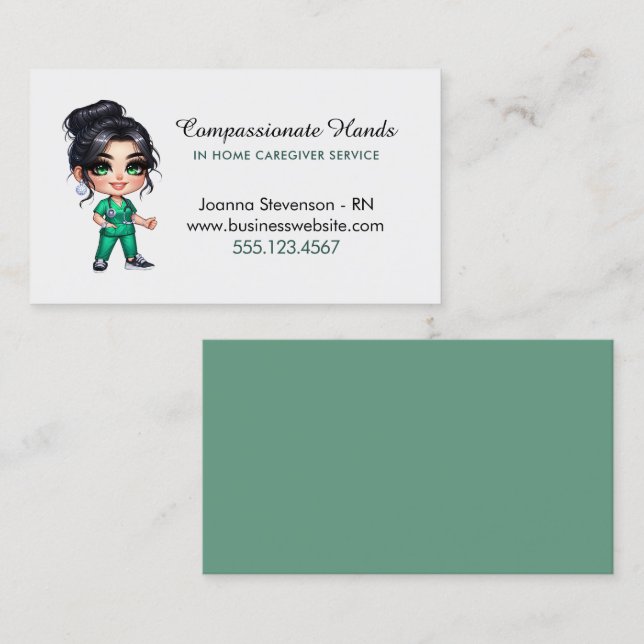 Carte de visite du service des soins infirmiers à  (Devant / Derrière)