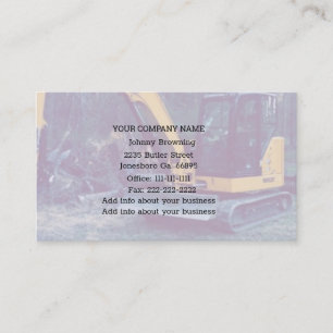 Carte de visite du service d'excavation