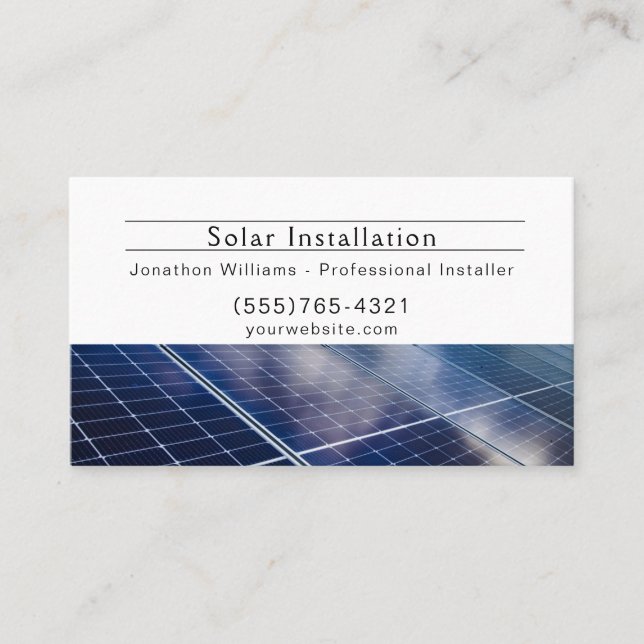 Carte de visite du service d'installation d'énergi (Devant)