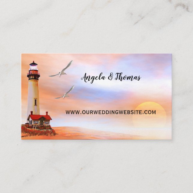 Carte de visite du site Web de mariage de Lighthou (Devant)
