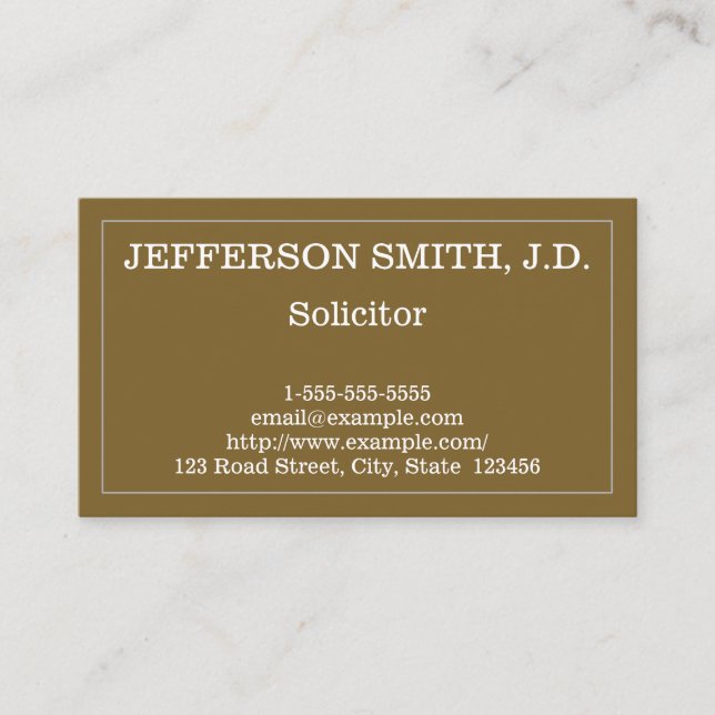 Carte de visite du Solliciteur professionnel et de (Devant)