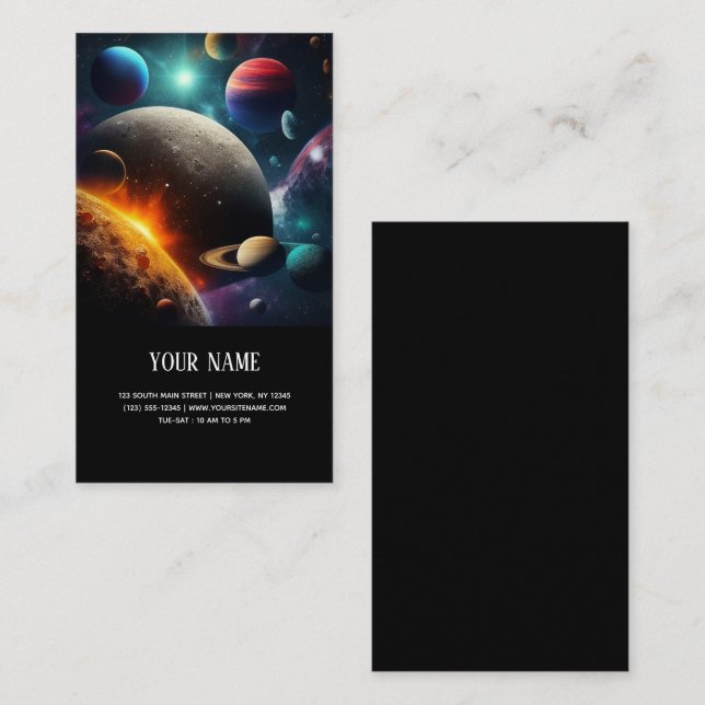 Carte de visite du système solaire (Devant / Derrière)
