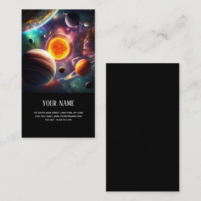 Carte de visite du système solaire (Devant / Derrière)