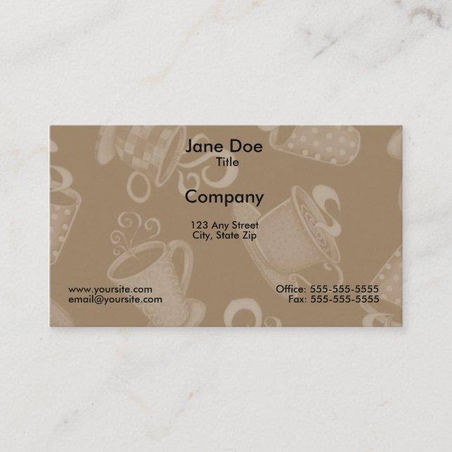 Carte de visite du temps 2 de café (Devant)