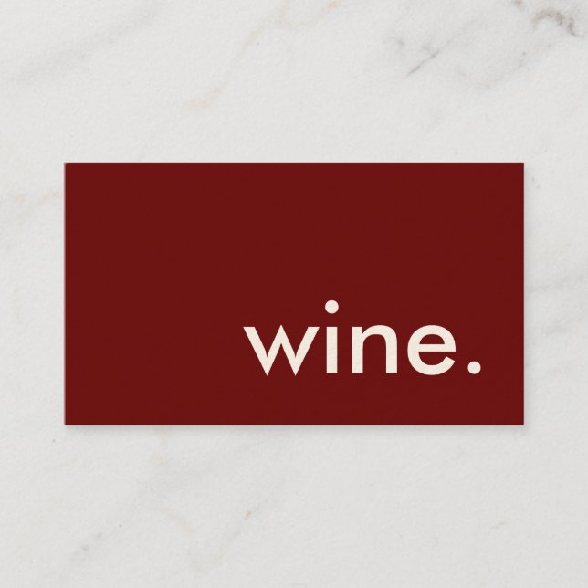 Carte De Visite du vin. (Devant)