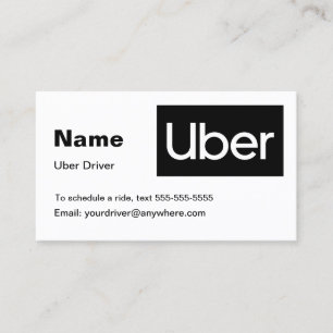 Carte de visite d'Uber