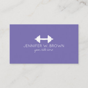 Carte De Visite Dumbbell Fitness Personal Trainer Coach violet