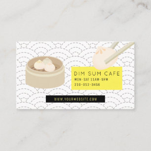 Carte De Visite Dumpling Dim Sum Restaurant chinois moderne Café