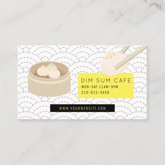 Carte De Visite Dumpling Dim Sum Restaurant chinois moderne Café (Devant)