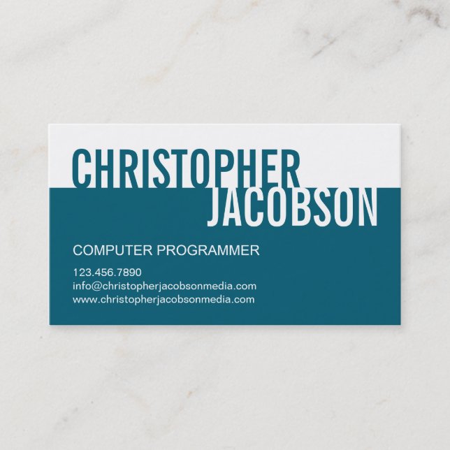Carte de visite Duotone moderne - Turquoise (Devant)