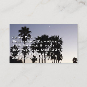 Carte De Visite Dusk avec palmiers Scène tropicale