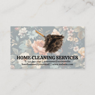 Carte De Visite Duster de nettoyage Élégant motif floral