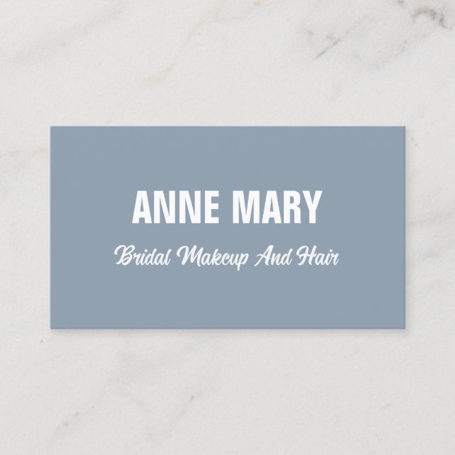 Carte De Visite Dusty Blue Mariage Maquillage nuptial Artiste Salo (Devant)
