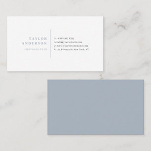 Carte De Visite Dusty Blue Serif Typographie minimaliste