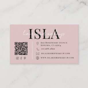 Carte de visite Dusty Blush Pink pour coiffeur et