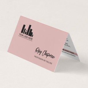 Carte De Visite Dusty Pink QR Code Photo Médias sociaux Icônes