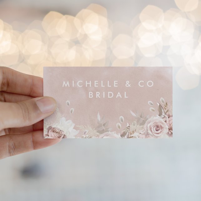 Carte De Visite Dusty Rose Blush Mariage nuptiale Mode Beauté (Créateur téléchargé)