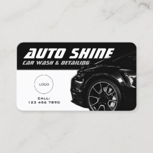 Carte de visite dynamique automobile noir blanc