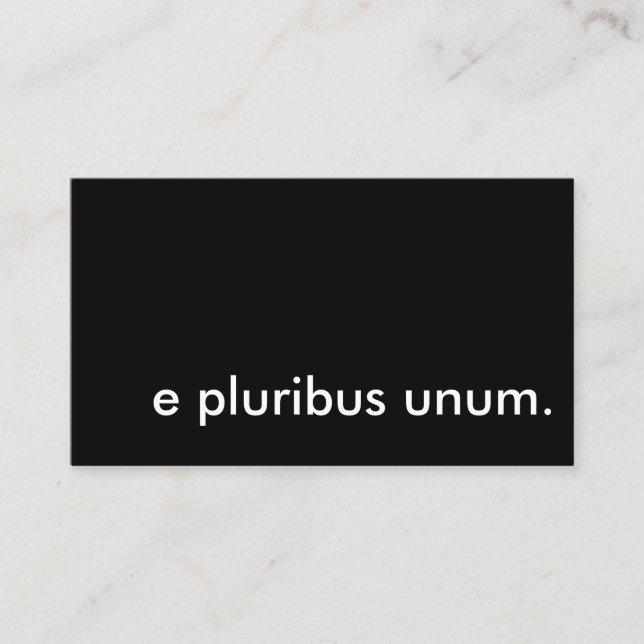 Carte De Visite e pluribus unum. (Devant)