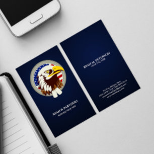 Carte De Visite Eagle Emblem USA Drapeau vertical