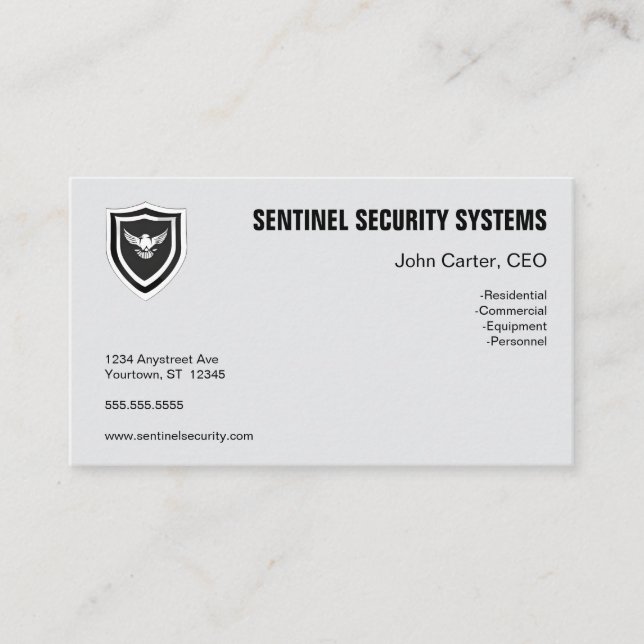 Carte De Visite Eagle Shield Security Protection (Devant)